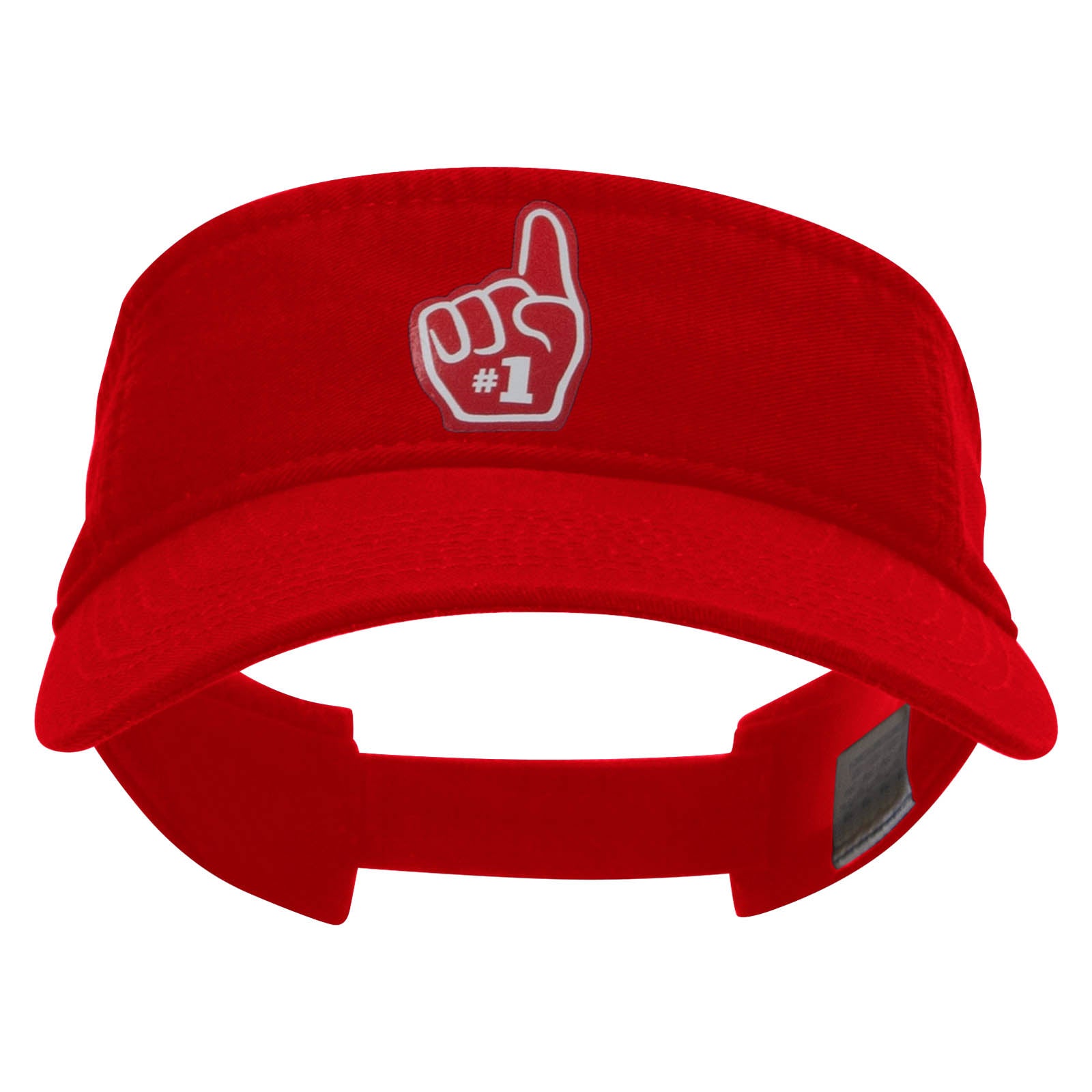 #1 Finger Heat Transfer Pro Style Cotton Twill Washed Visor - Red OSFM