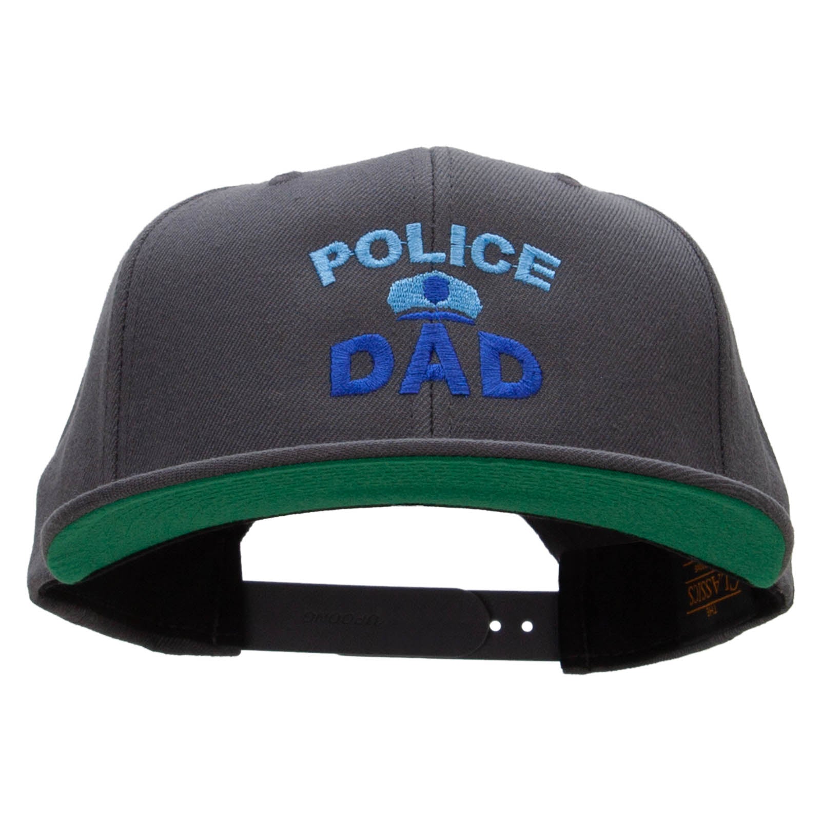 Police Dad Embroidered Wool Blend Prostyle Snapback - Dk Grey OSFM