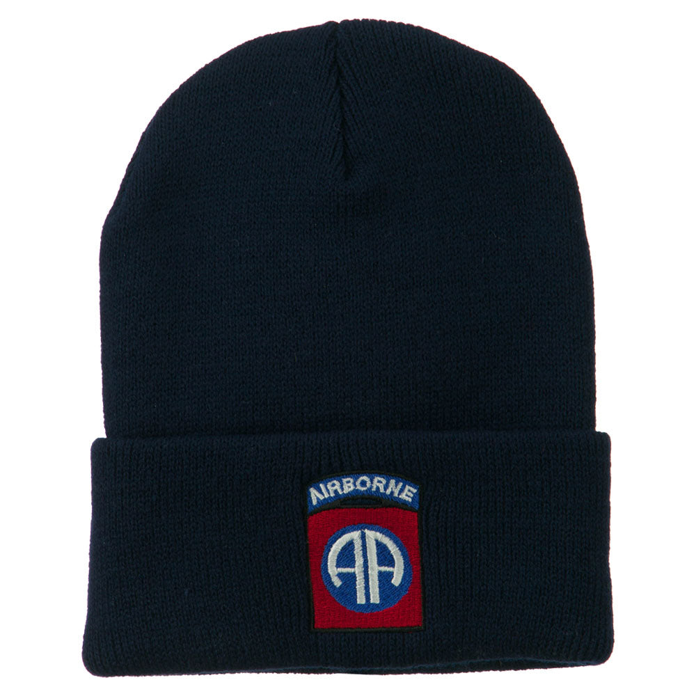 82nd Airborne Military Embroidered Beanie - Navy OSFM