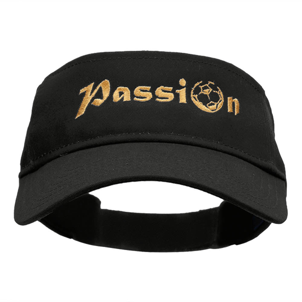 Passion Embroidered Cotton Twill Visor - Black OSFM