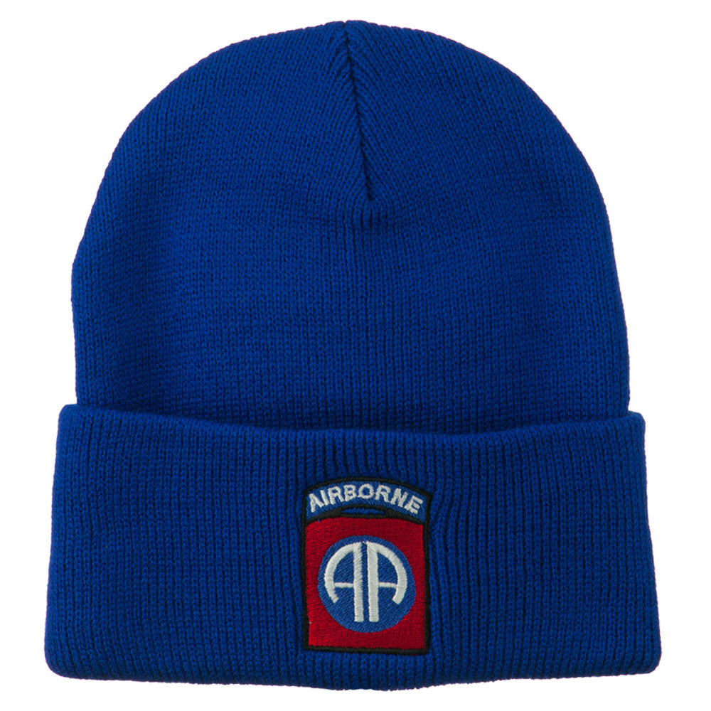82nd Airborne Military Embroidered Beanie - Royal OSFM