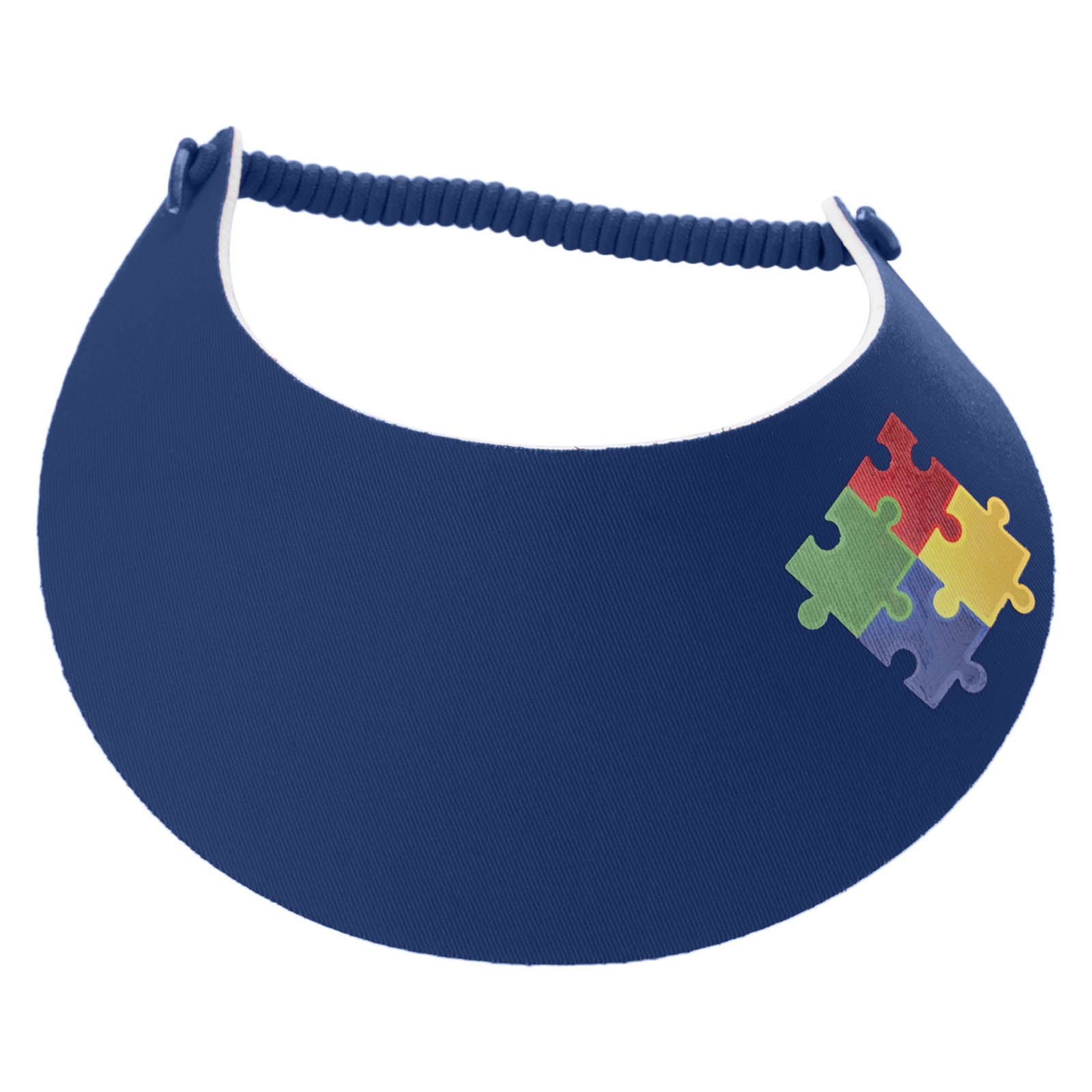 Autism Puzzle Symbol Heat Transfer Fabric Foam Visor - Royal OSFM