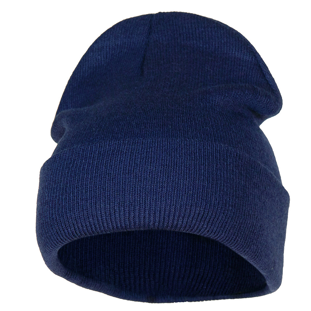 12 inch Acrylic Blank Cuff Long Beanie - Navy OSFM