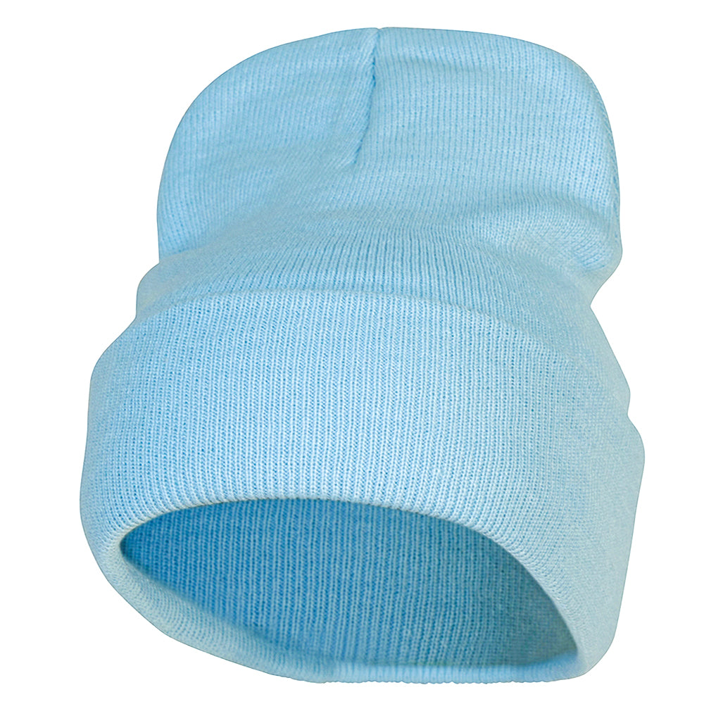 12 inch Acrylic Blank Cuff Long Beanie - Lt Blue OSFM