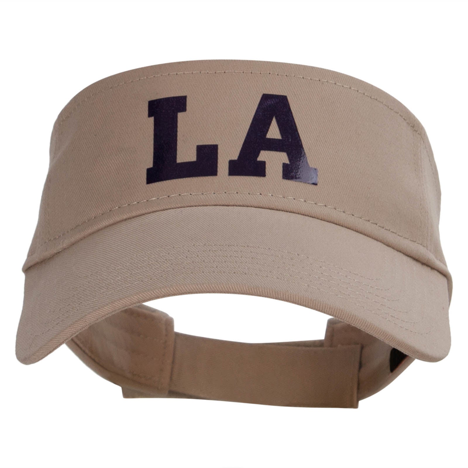 Louisiana LA Letter Heat Transfer Cotton Twill Sun Visor - Khaki OSFM