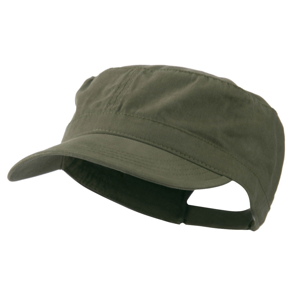 Adjustable Cotton Military Cap - Olive OSFM