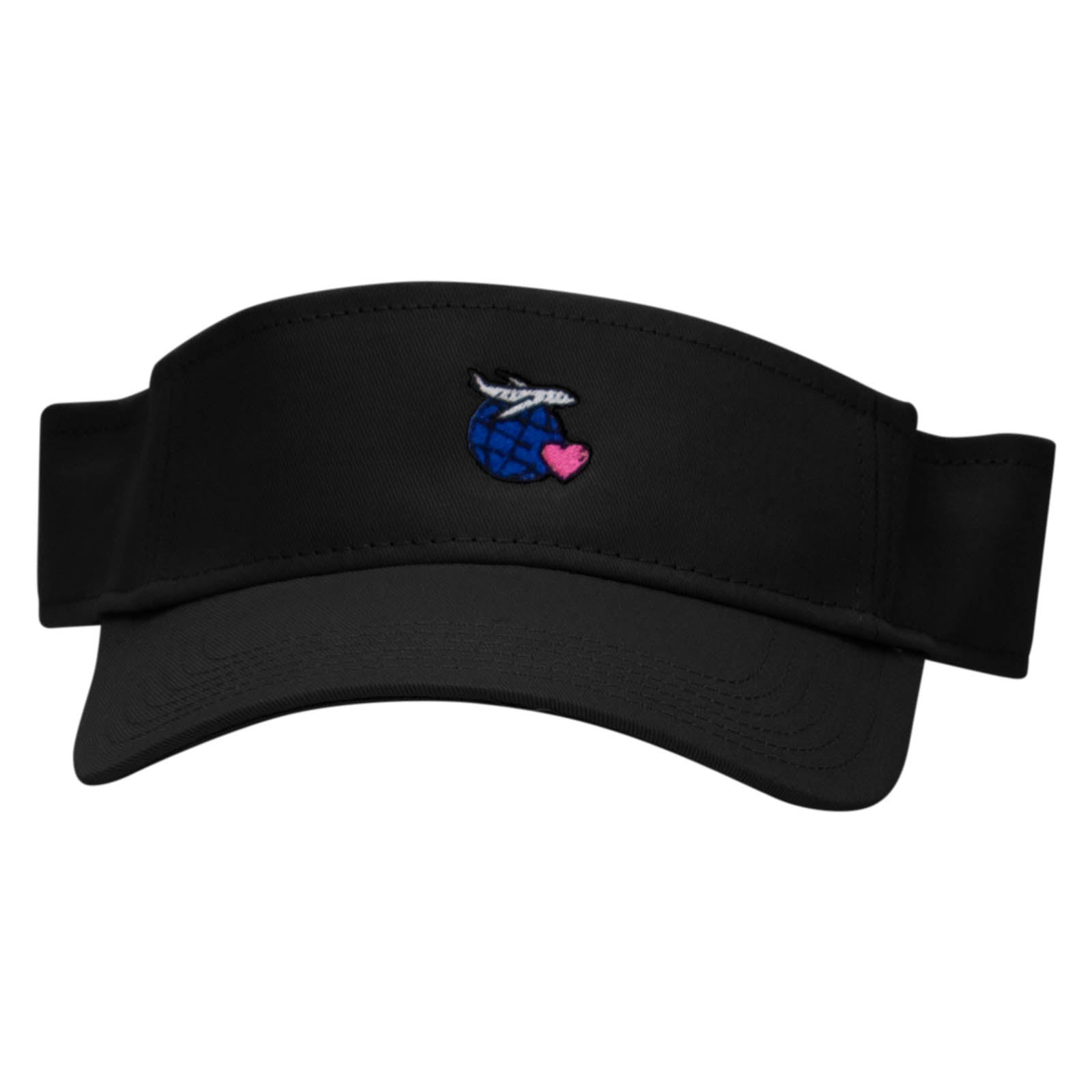 Honeymoon Embroidered Cotton Twill Sun Visor - Black OSFM