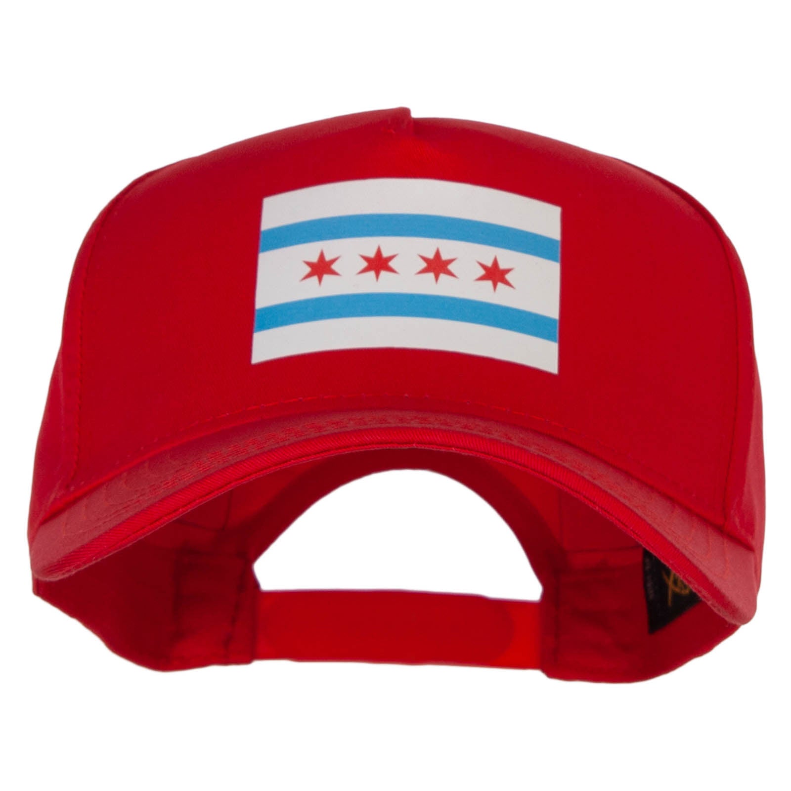 Chicago Flag 5 Panel Cotton Heat Transfer Unstructured Cap - Red OSFM