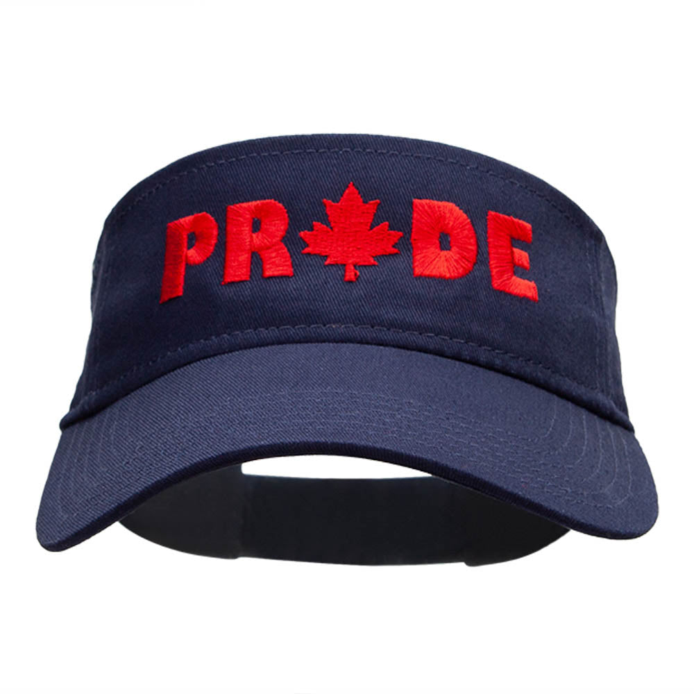 Canadian Pride Embroidered Cotton Twill Visor - Navy OSFM