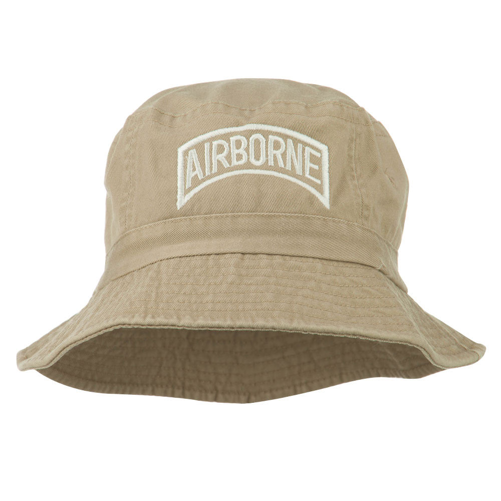 Airborne Embroidered Bucket Hat - Khaki OSFM