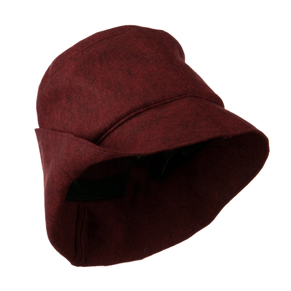 Asymmetrical Felt Hat - Wine OSFM