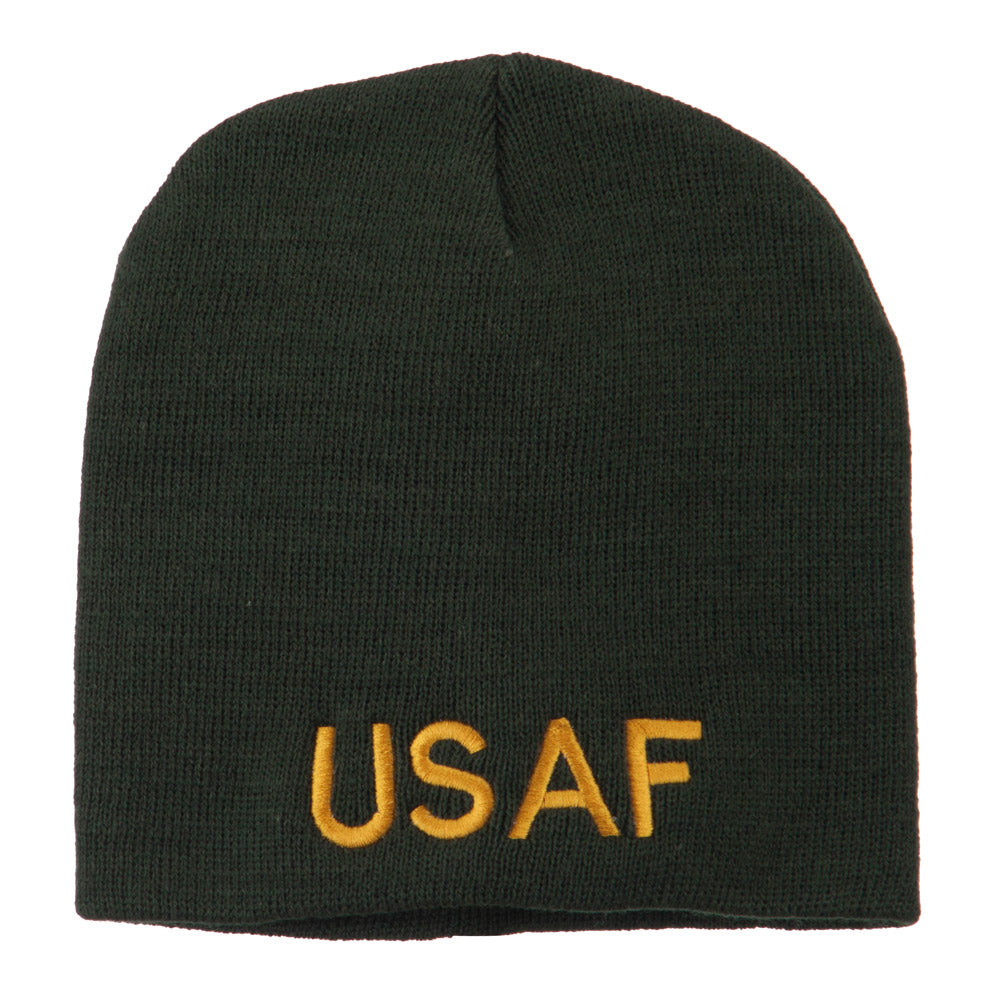 US Air Force Military Embroidered Short Beanie - Olive OSFM