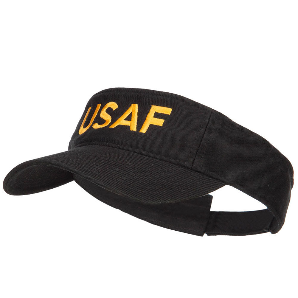 USAF Embroidered Cotton Washed Visor - Black OSFM