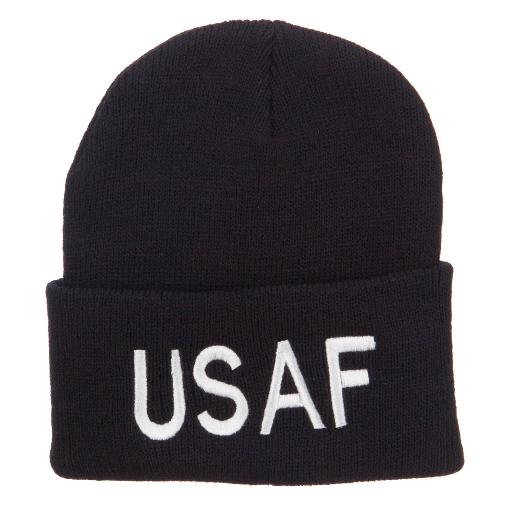 US Air Force USAF Embroidered Long Beanie - Black OSFM