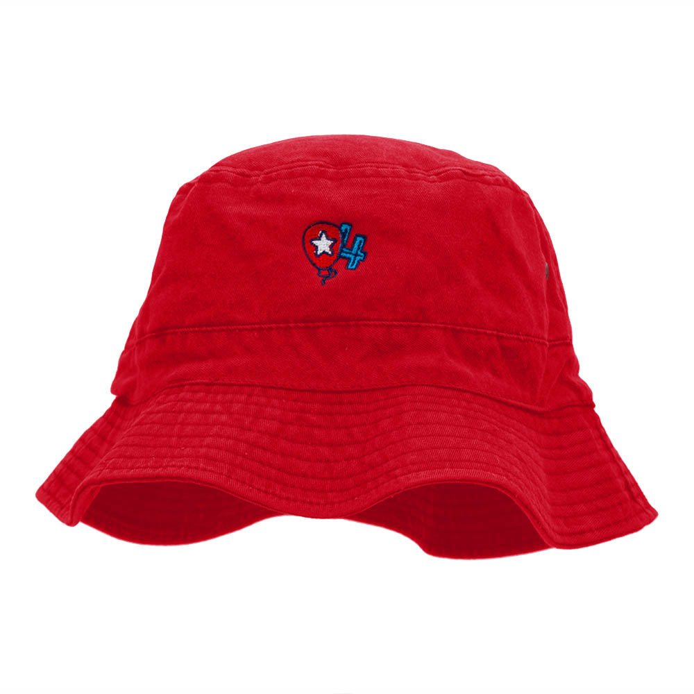 Balloon 4 Embroidered Bucket Hat - Red OSFM