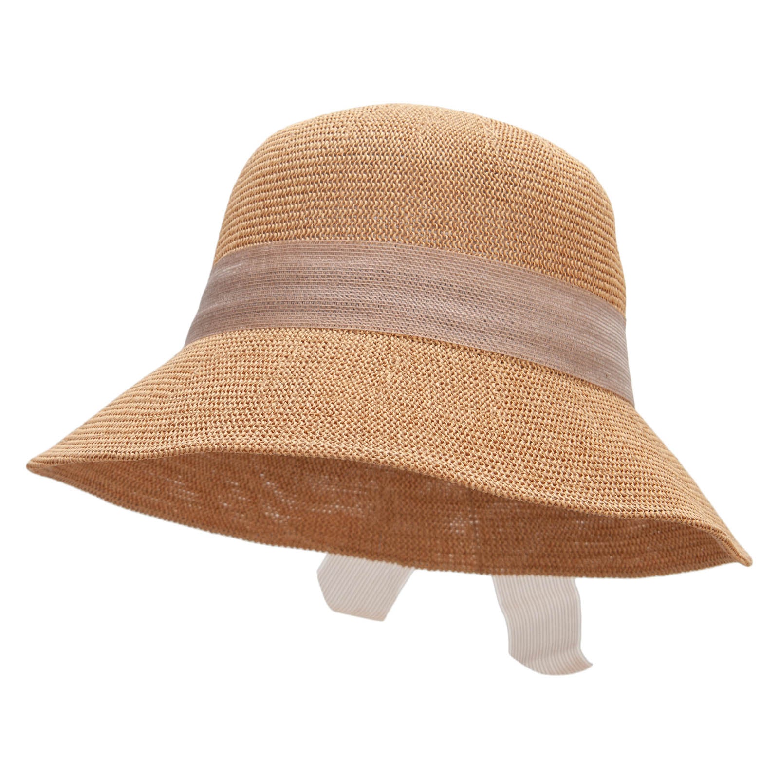 Women&#039;s Woven Paper 3 brim Hat - Beige OSFM