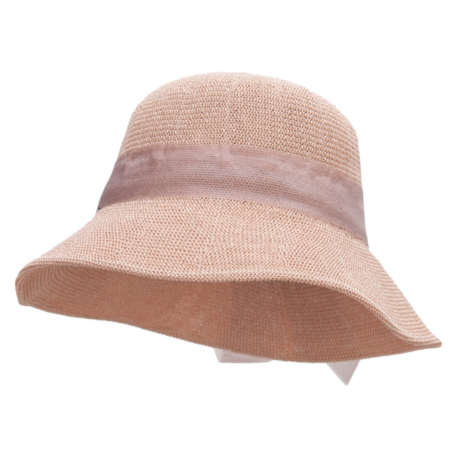 Women&#039;s Woven Paper 3 brim Hat - Pink OSFM