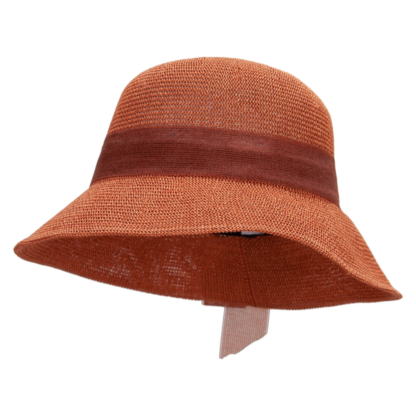 Women&#039;s Woven Paper 3 brim Hat - Rust OSFM