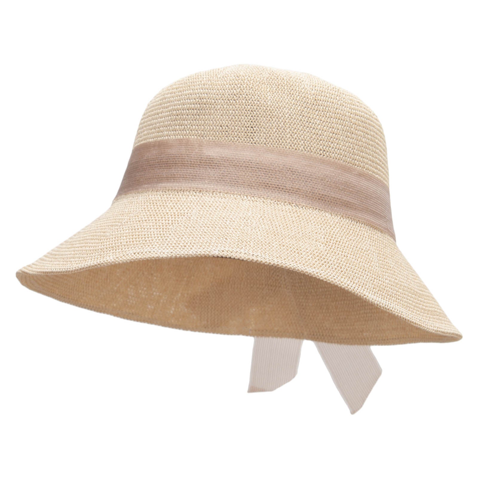 Women&#039;s Woven Paper 3 brim Hat - Tan OSFM