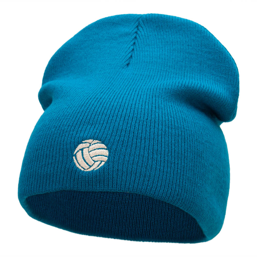 Little Vollyball Embroidered Short Beanie - Turquoise OSFM