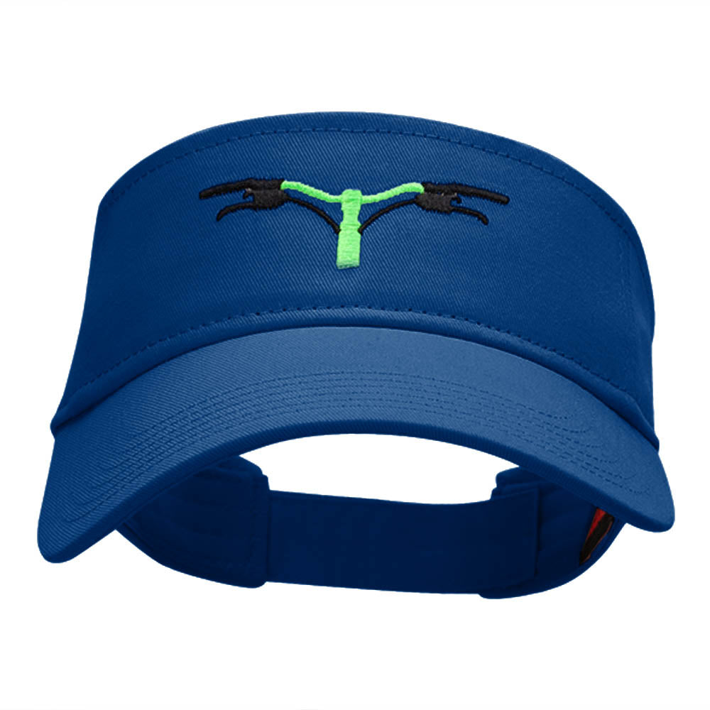 Handlebars Embroidered Cotton Twill Visor - Royal OSFM