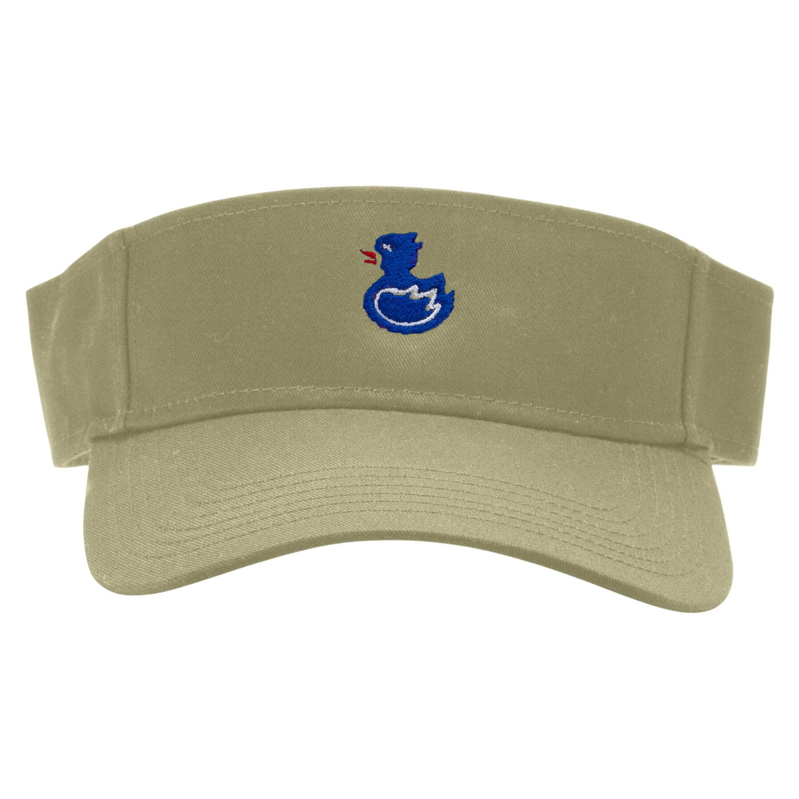 Duck Embroidered Cotton Twill Sun Visor - Khaki OSFM