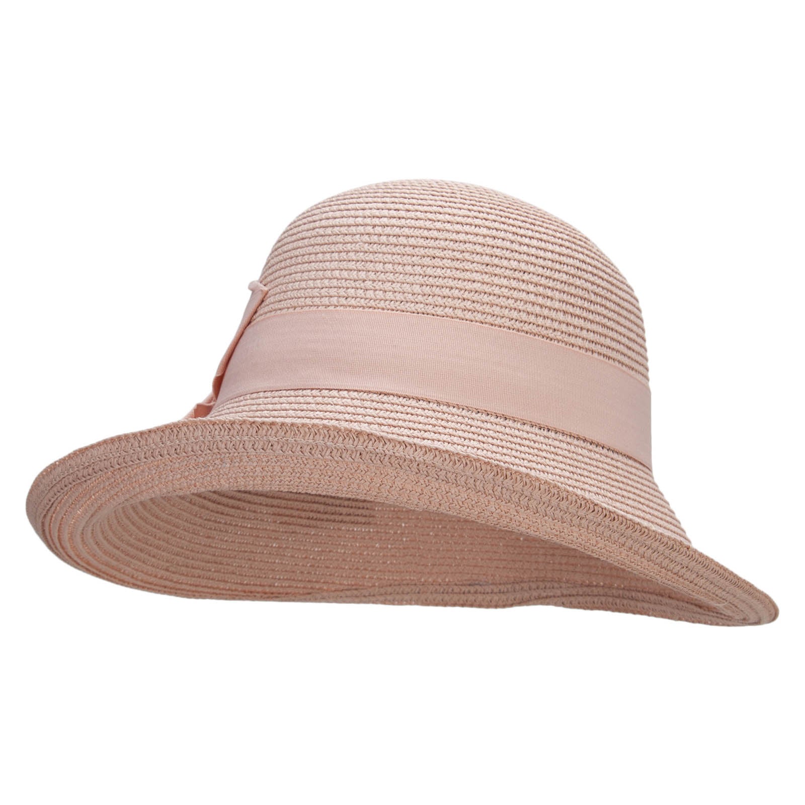 Women&#039;s Paper Braid Turned Brim Hat - Pink OSFM