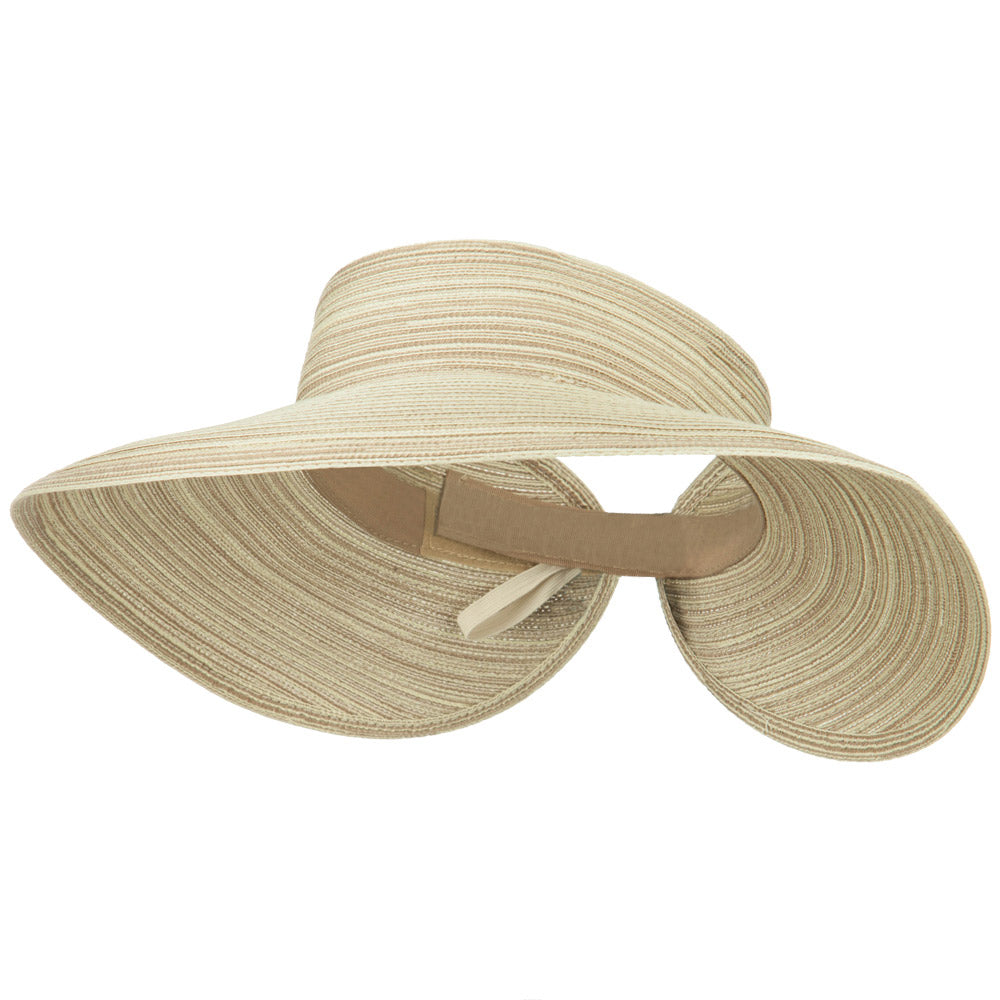 UPF 40+ Poly Braid Roll Up Visor - Beige Brown OSFM