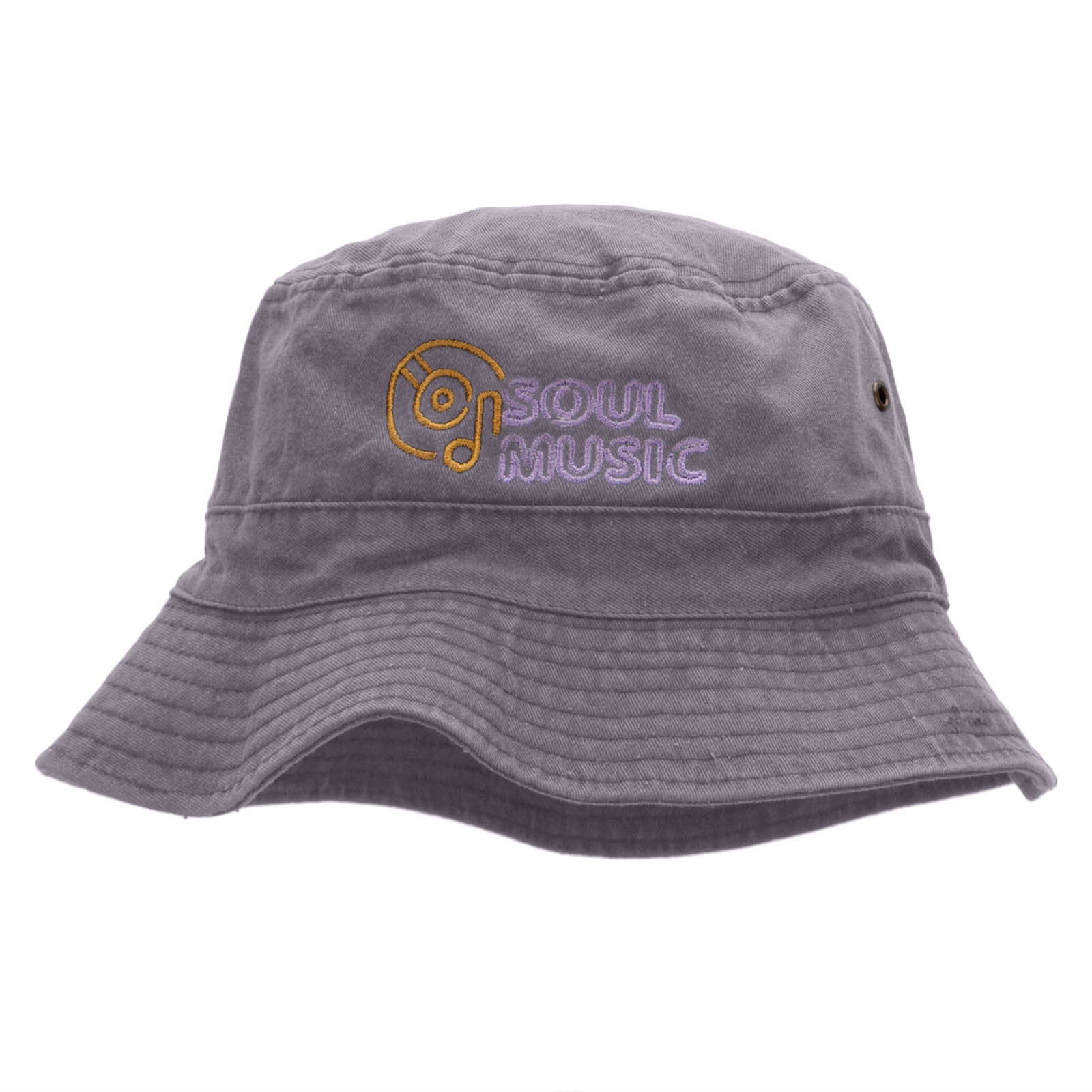 Soul Music Embroidered Bucket Hat - Charcoal OSFM