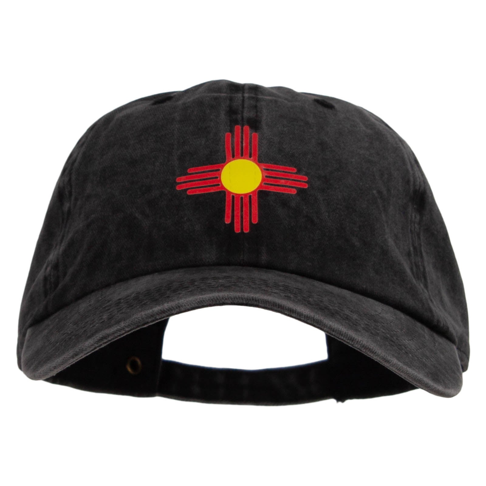 New Mexico Red Sun Heat Transfer Unstructured Cotton Cap - Black OSFM
