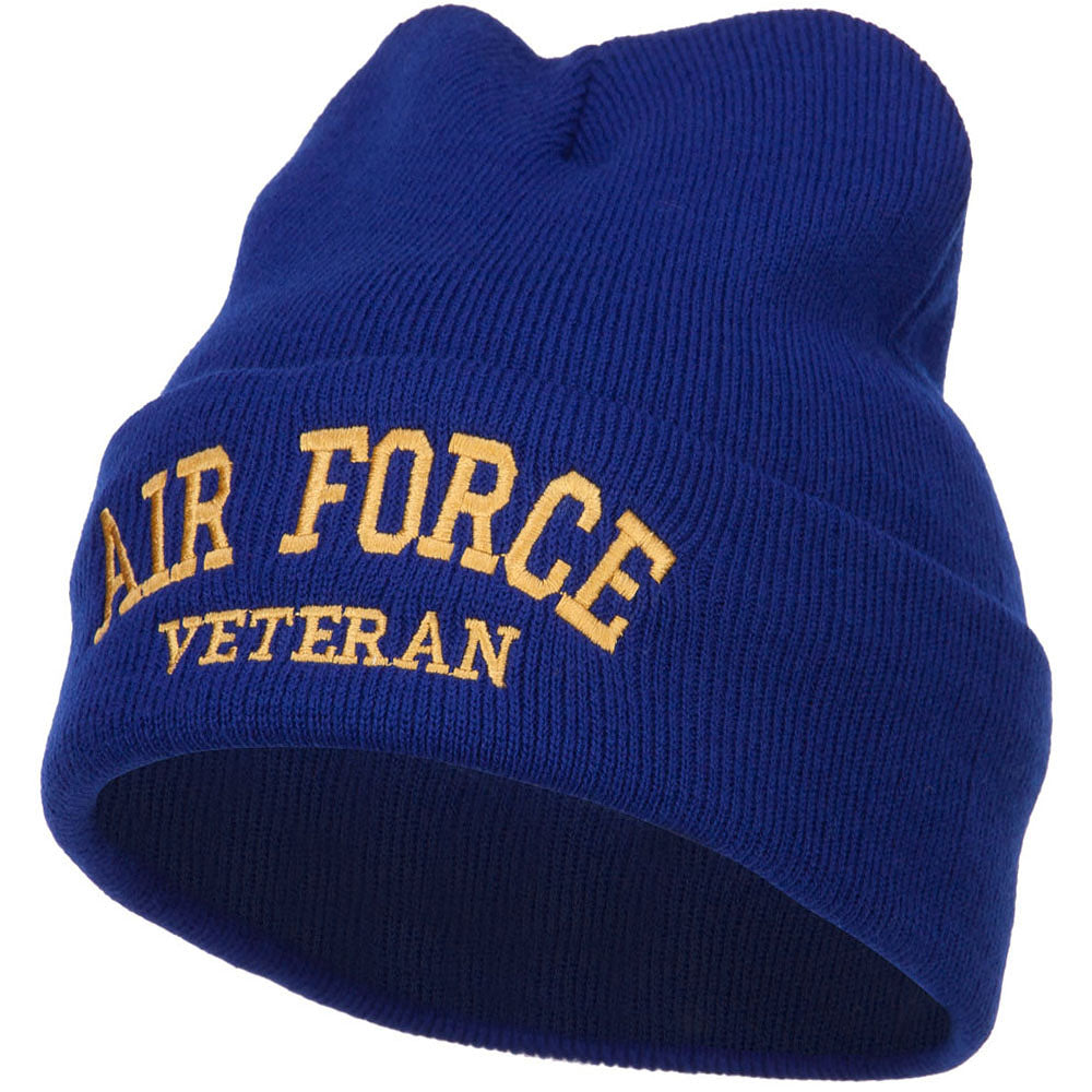 Air Force Veteran Letters Embroidered Long Beanie - Royal OSFM