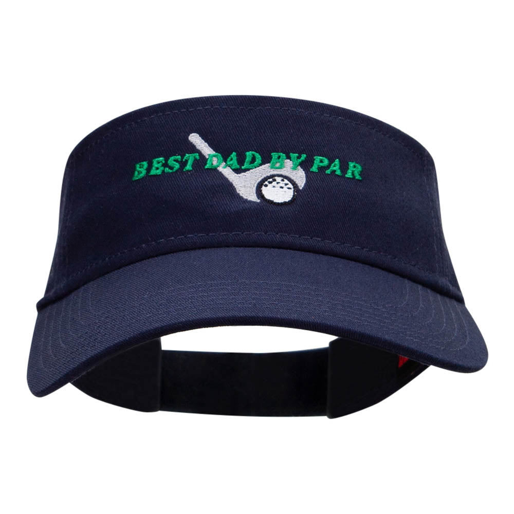 Best Dad By Par Embroidered Cotton Twill Visor - Navy OSFM