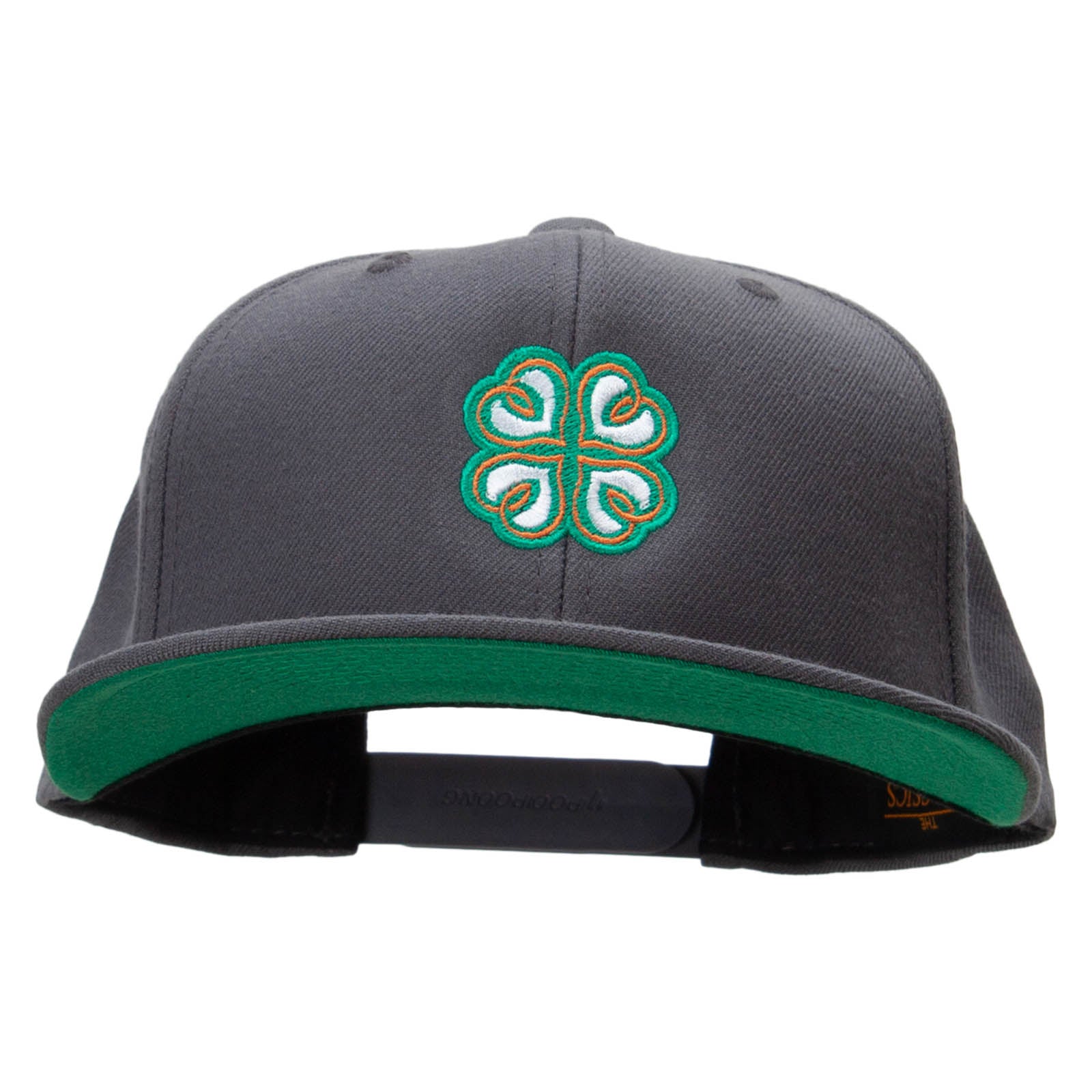 Irish Pattern Embroidered Wool Blend Prostyle Snapback - Dk Grey OSFM