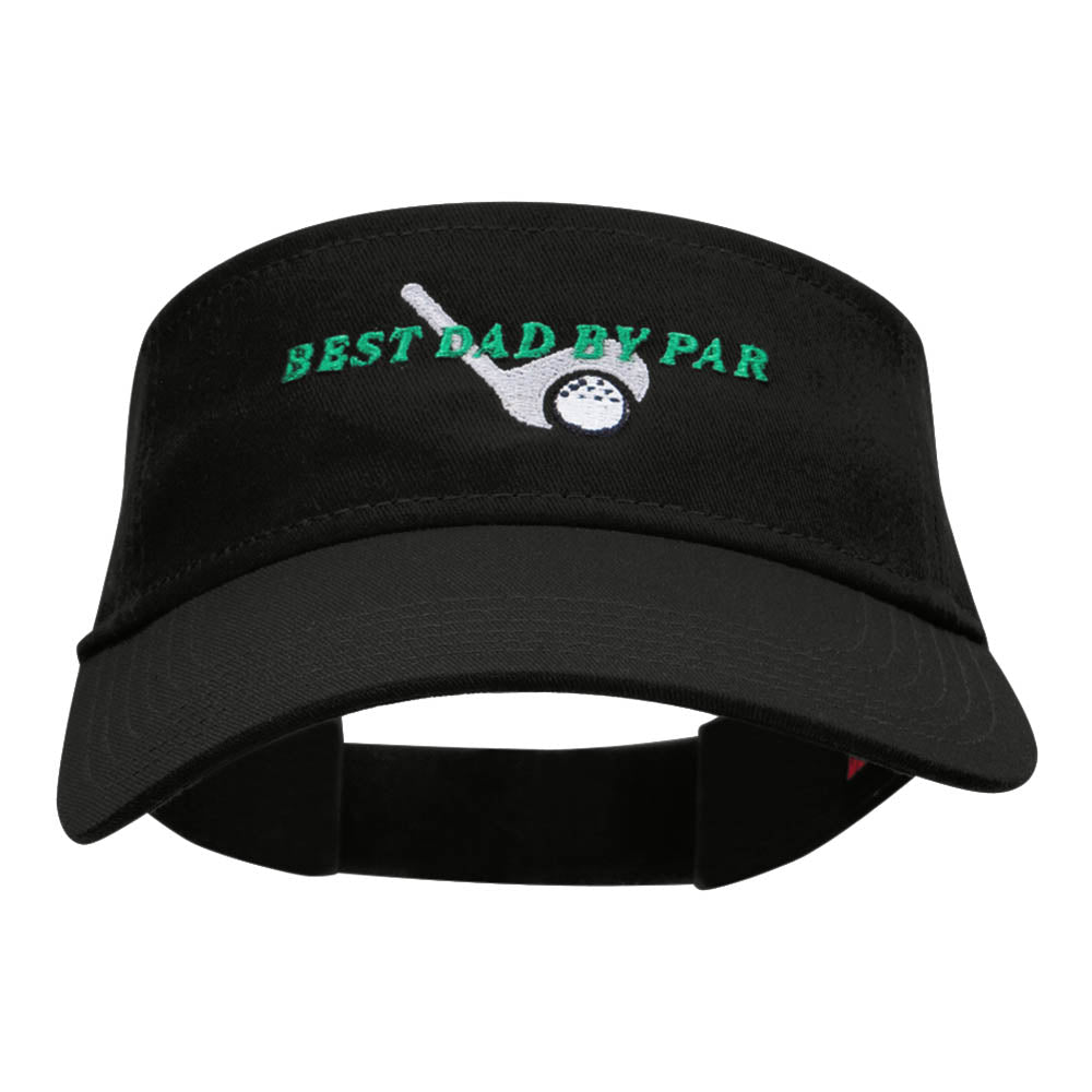 Best Dad By Par Embroidered Cotton Twill Visor - Black OSFM