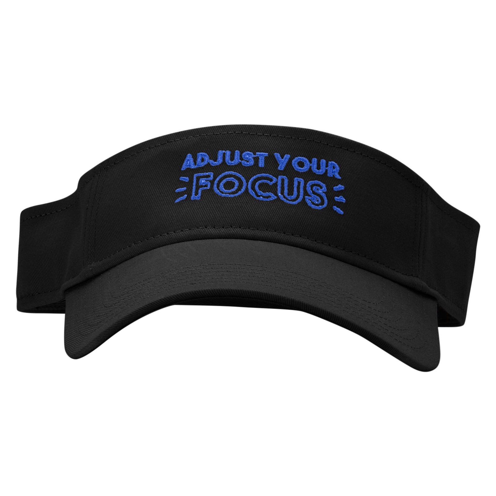 Adjust Your Focus Embroidered Cotton Twill Sun Visor - Black OSFM