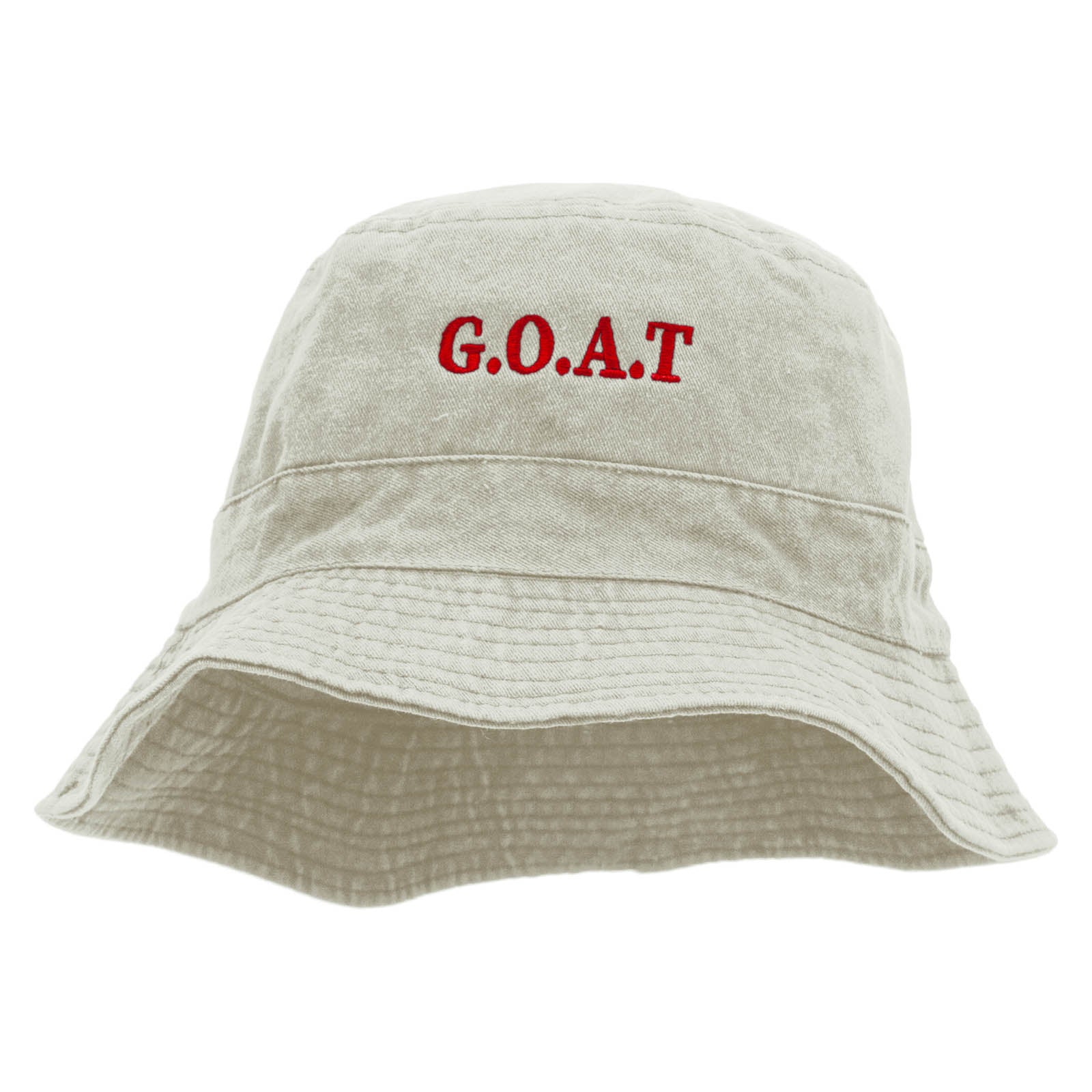 G.O.A.T Embroidered Bucket Hat - White OSFM