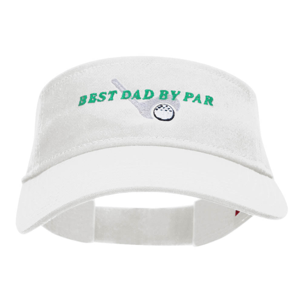 Best Dad By Par Embroidered Cotton Twill Visor - White OSFM