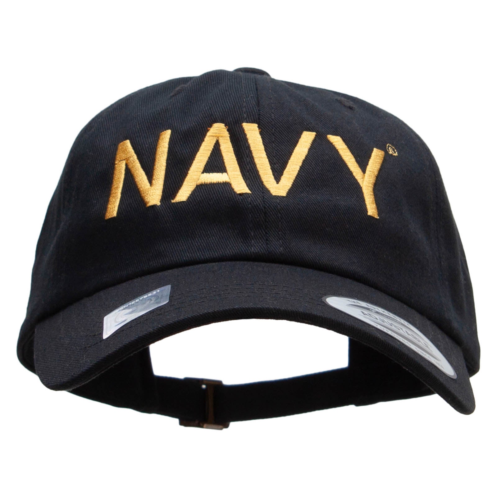 Licensed United States Navy Unstructured Low Profile 6 panel Cotton Cap - Black OSFM