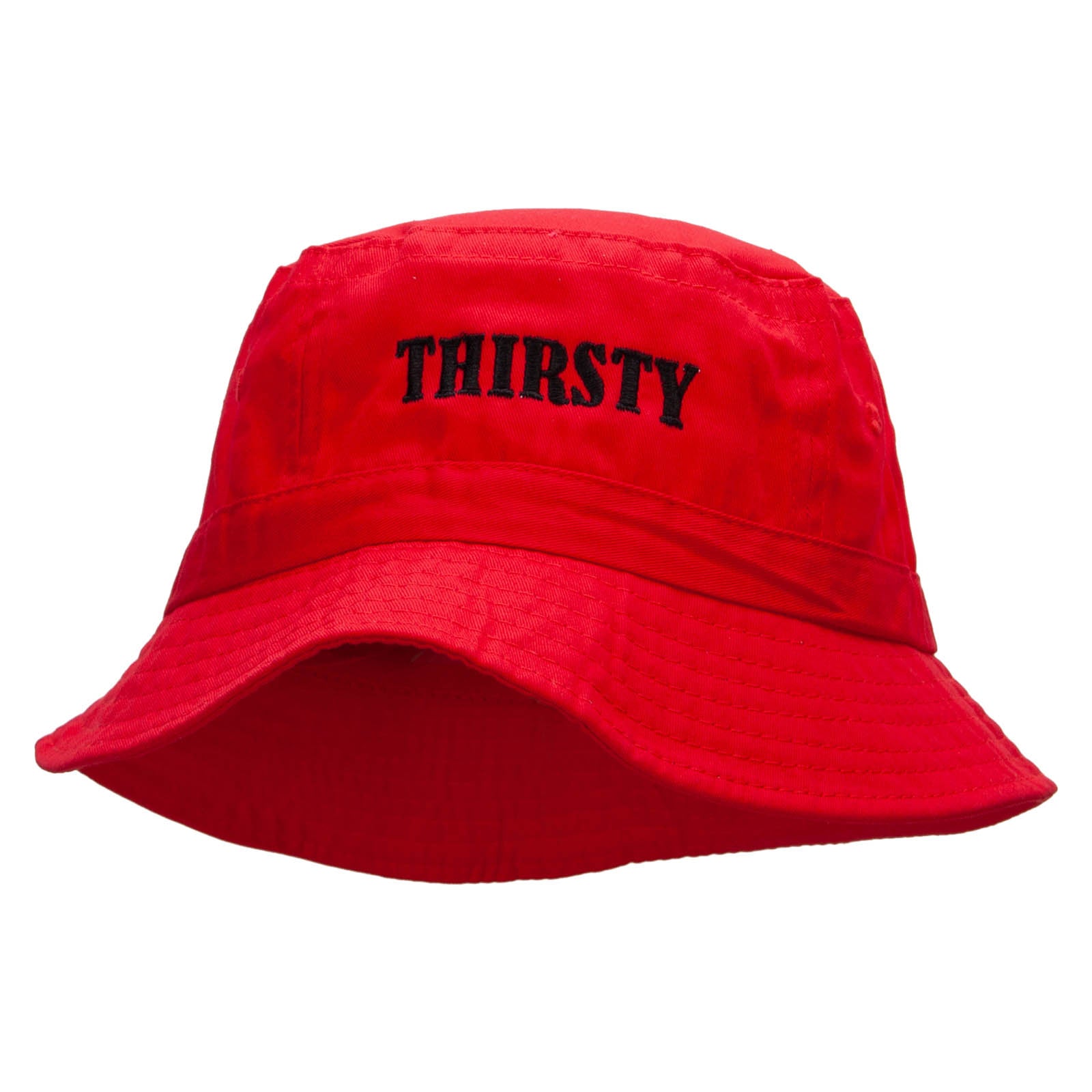 THIRSTY Embroidered Bucket Hat - Red OSFM