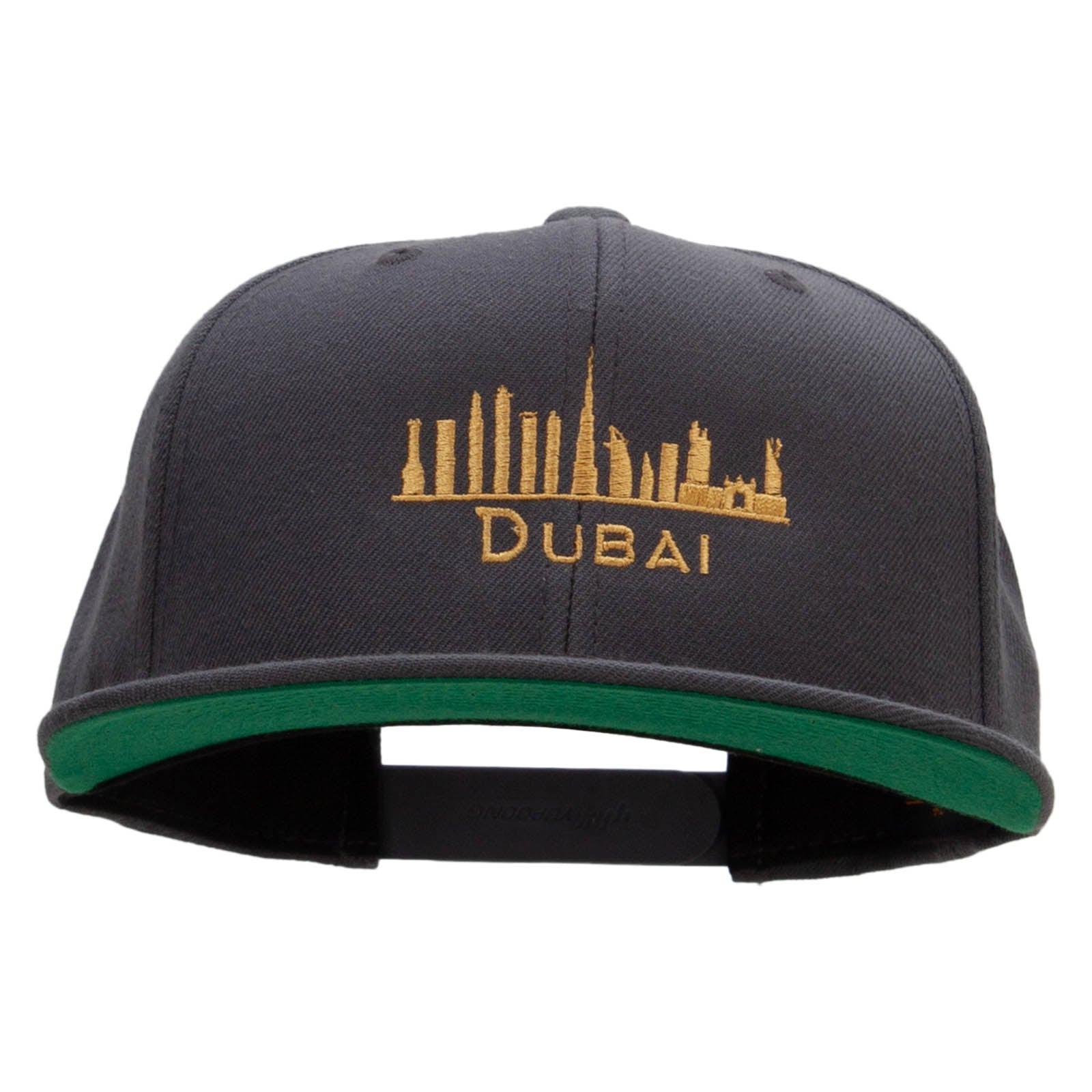 Dubai Embroidered Wool Blend Prostyle Snapback - Dk Grey OSFM