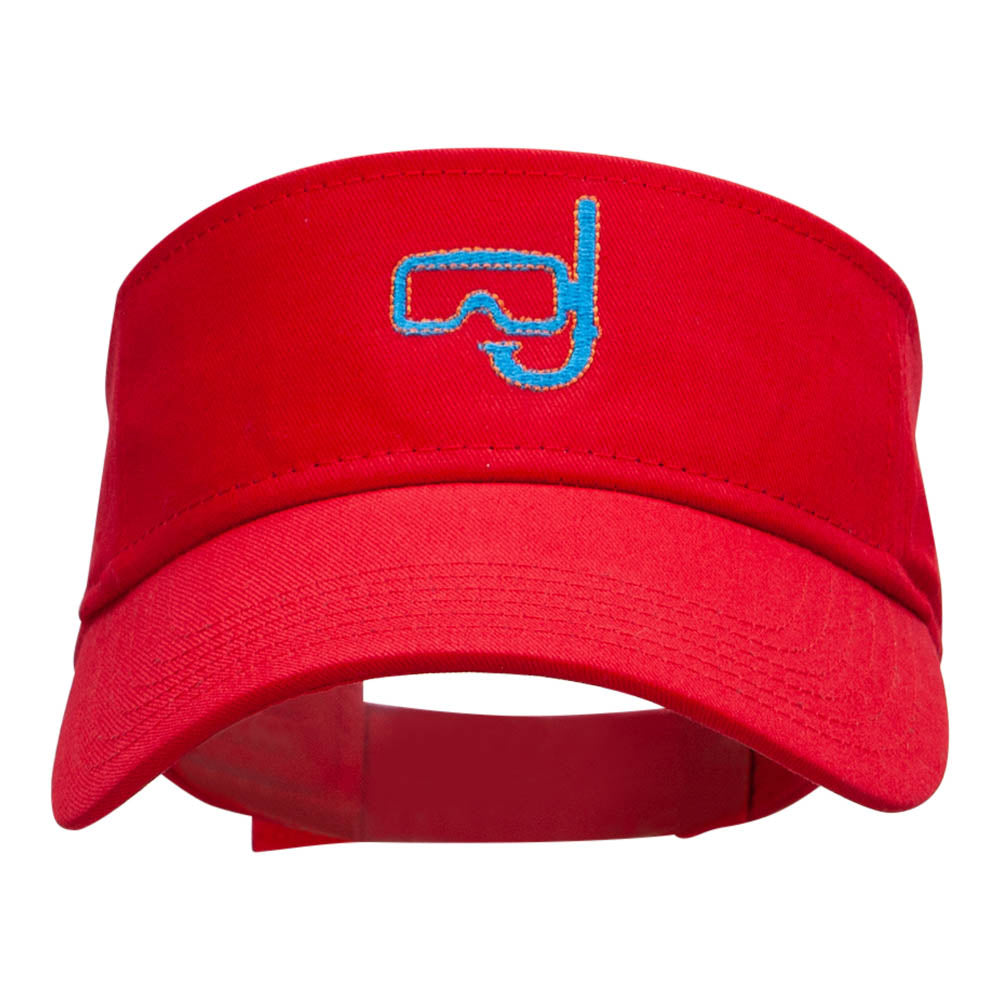 Snorkle Embroidered Cotton Twill Visor - Red OSFM