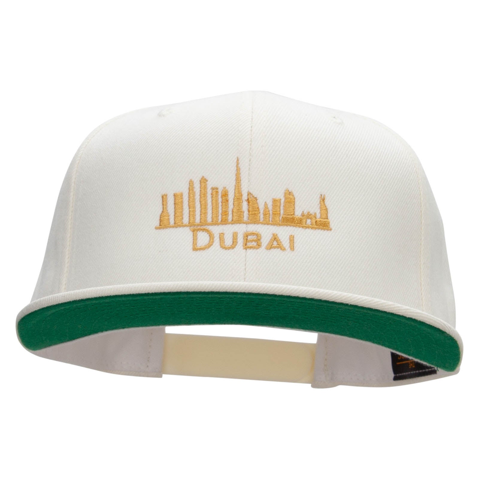 Dubai Embroidered Wool Blend Prostyle Snapback - Natural OSFM