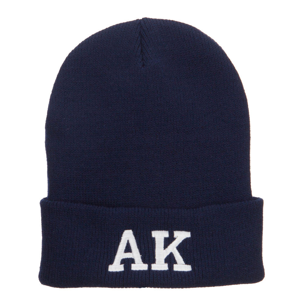 AK Alaska State Embroidered Cuff Beanie - Navy OSFM