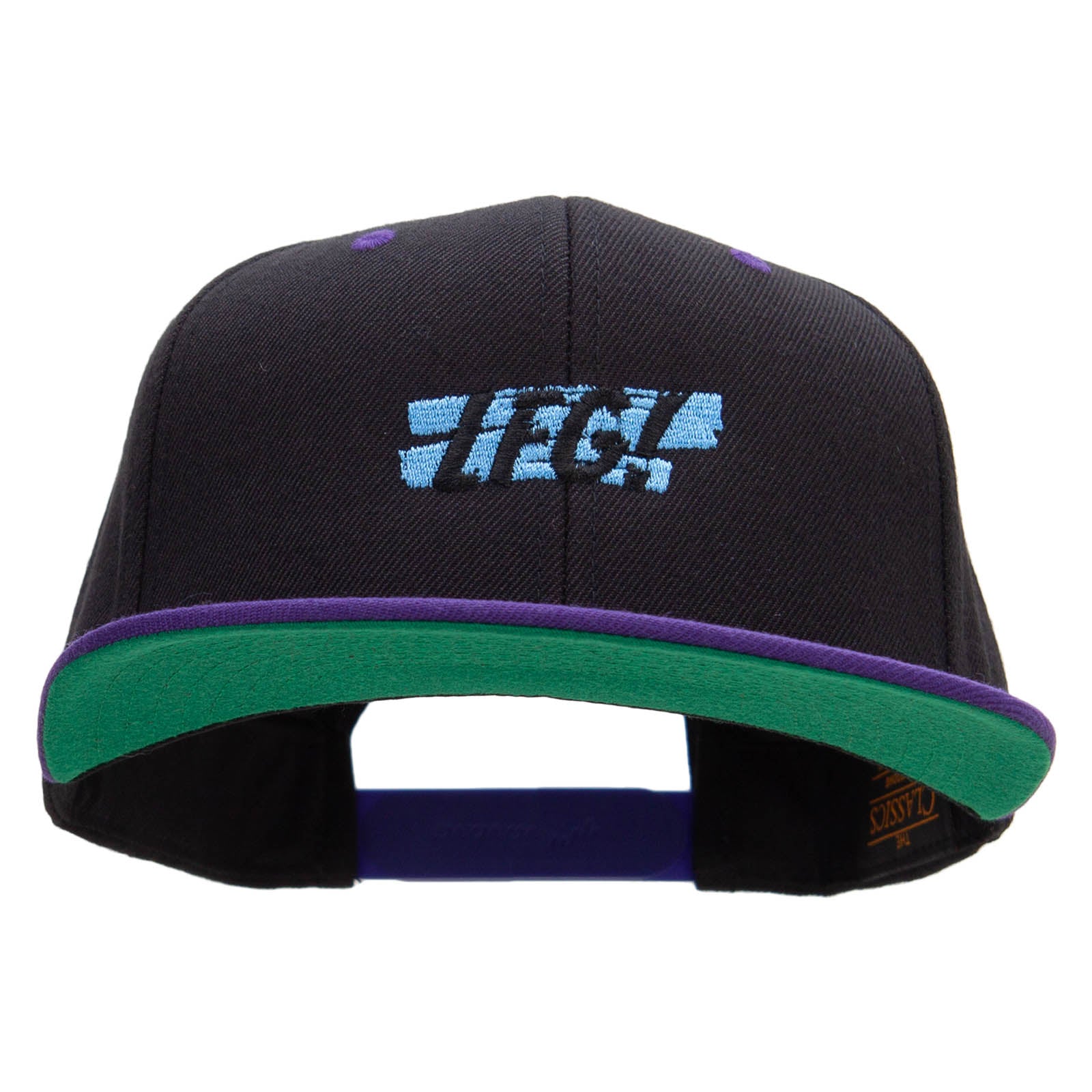 LFG Embroidered Wool Blend 2 Tone Classic Snapback - Black Purple OSFM