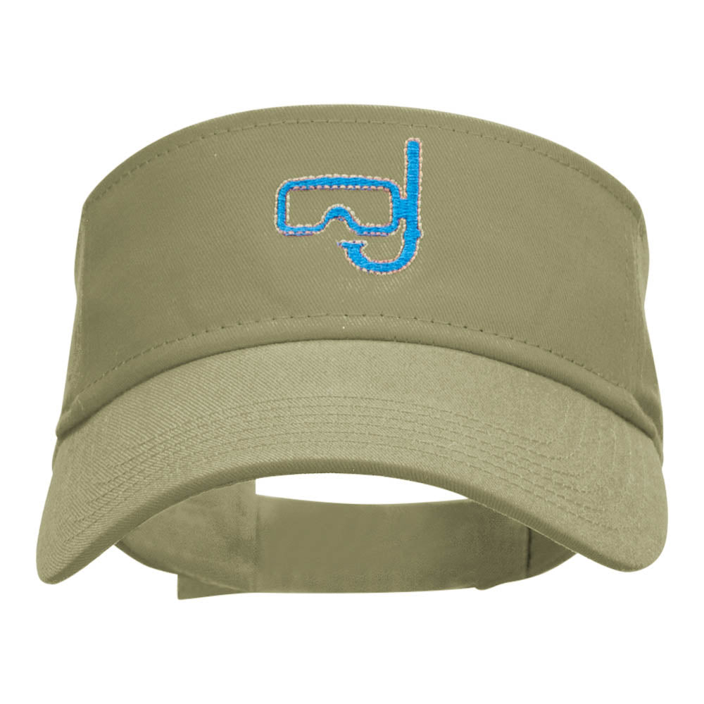 Snorkle Embroidered Cotton Twill Visor - Khaki OSFM