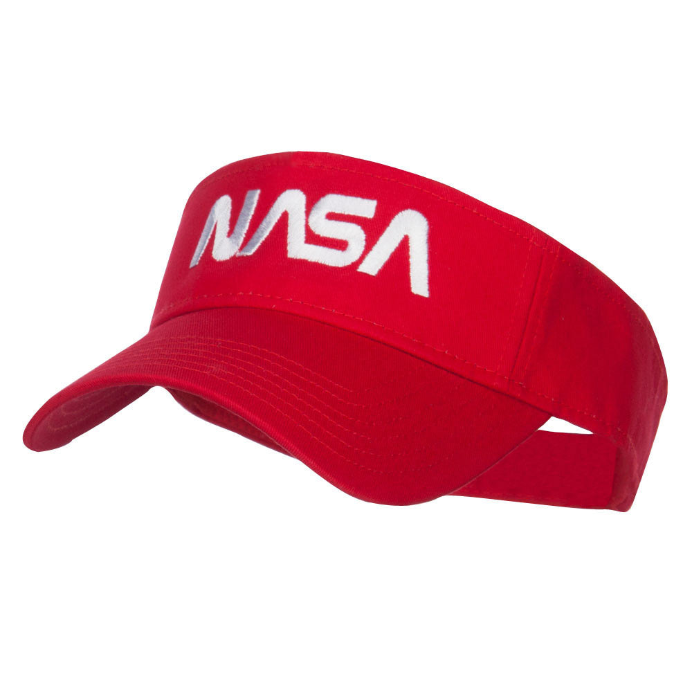 NASA Letter Logo Embroidered Sun Visor - Red OSFM