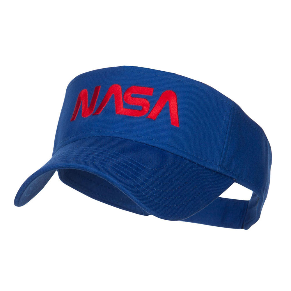 NASA Letter Logo Embroidered Sun Visor - Royal OSFM