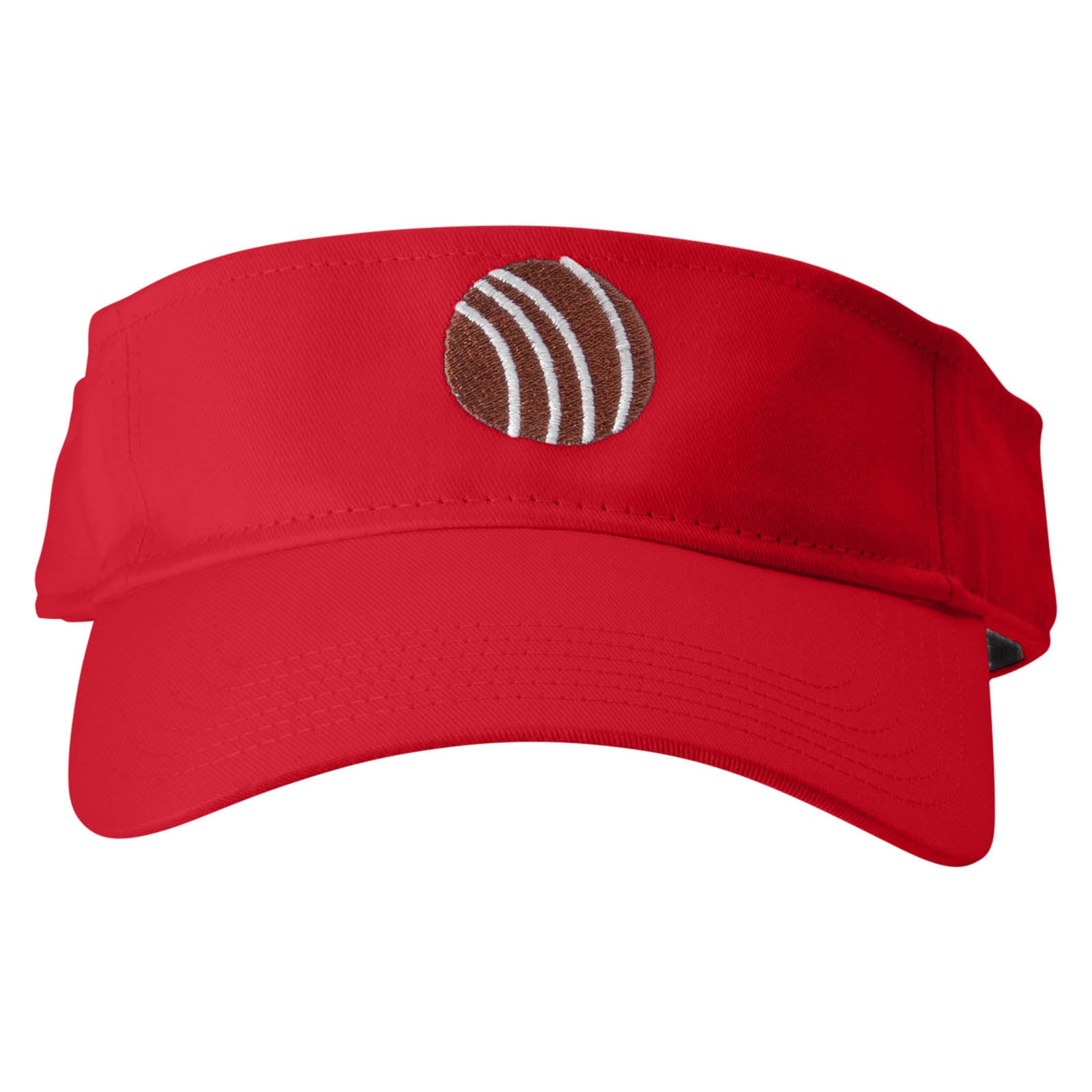 Chocolate Truffles Embroidered Cotton Twill Sun Visor - Red OSFM