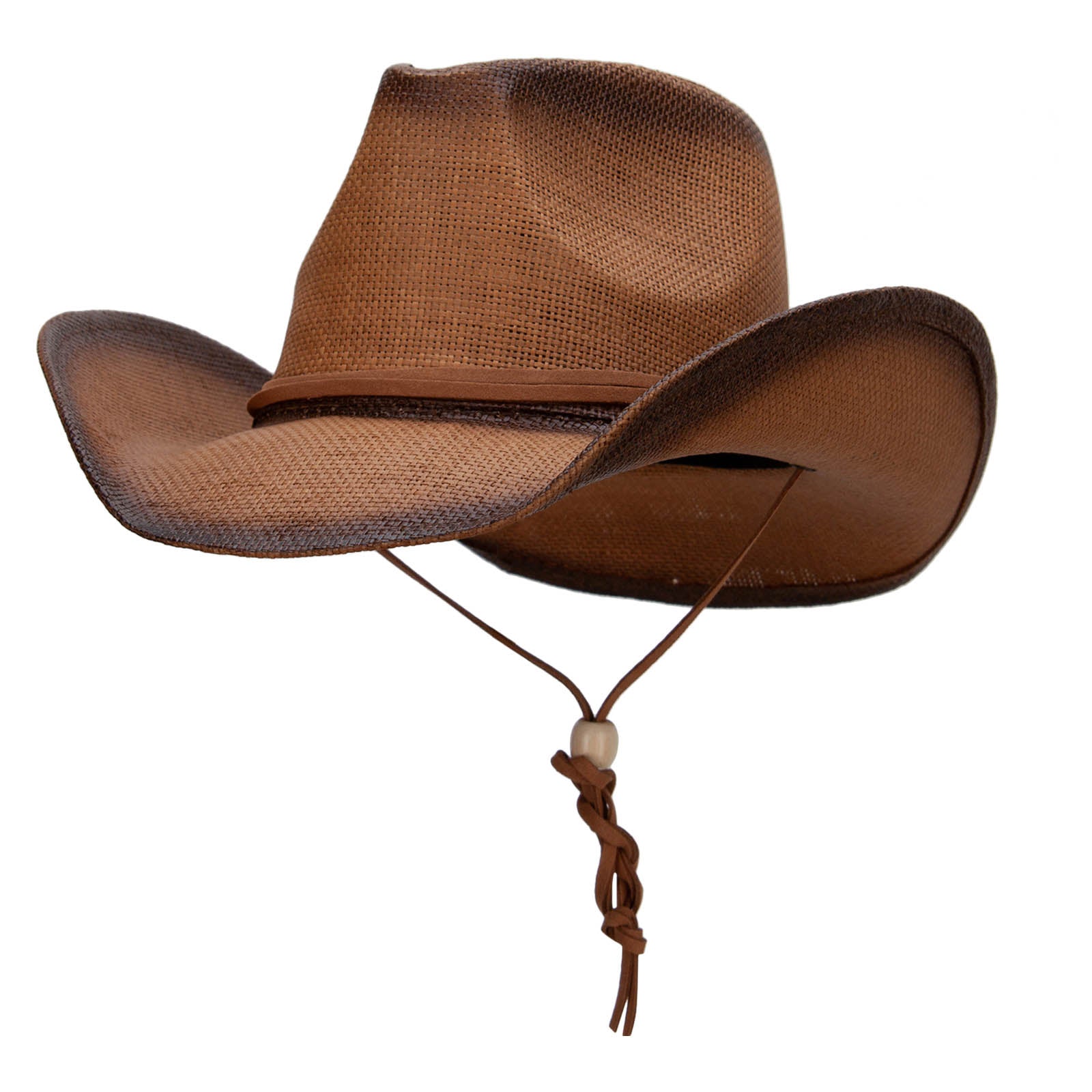 Pinched Crown Leatherette Band Cowboy Hat - Bronze OSFM