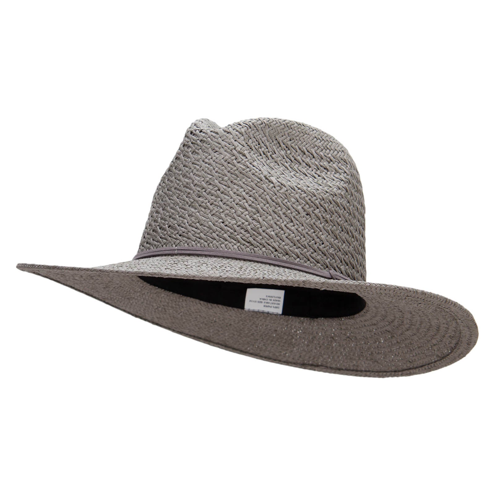 Women&#039;s Woven Cross Hatch Design Hat - Grey OSFM